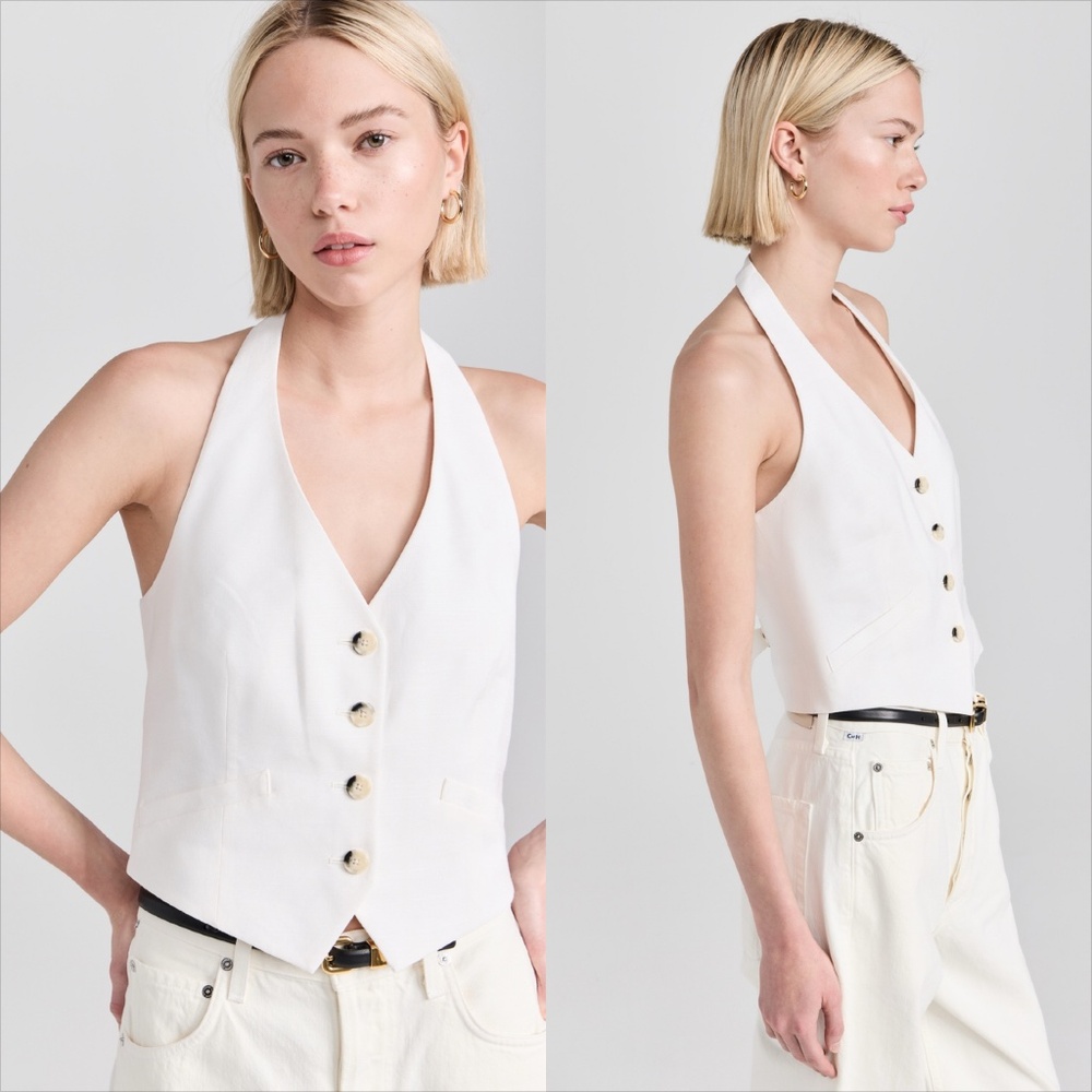 Veronica beard Arabella halter neck linen blend vest FINAL PRICE - Picture 5 of 12